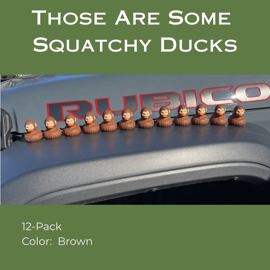 Bulk Bigfoot Rubber Ducks, 2 Inch Size, Brown, 12-Pack