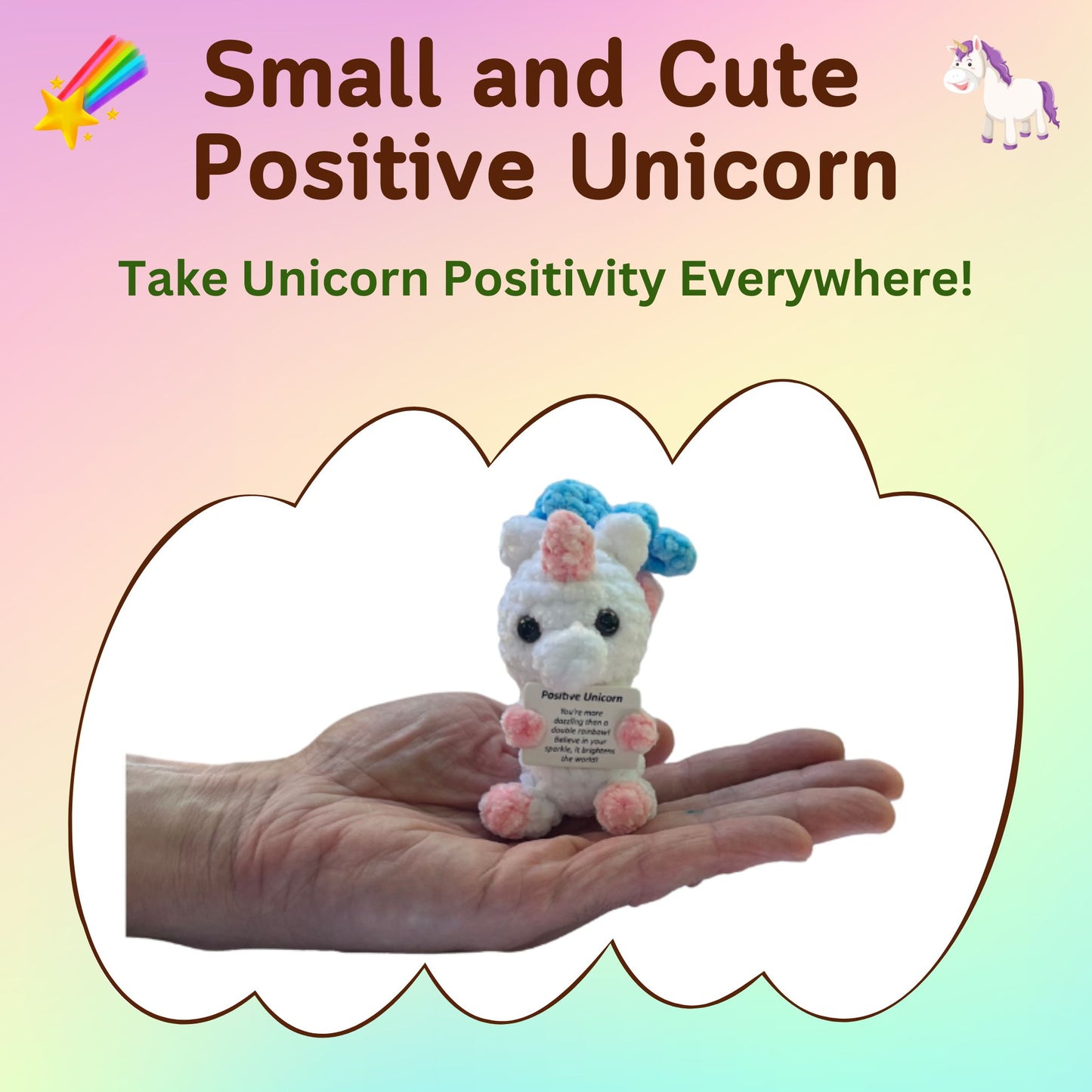 Positive Unicorn Crochet Doll