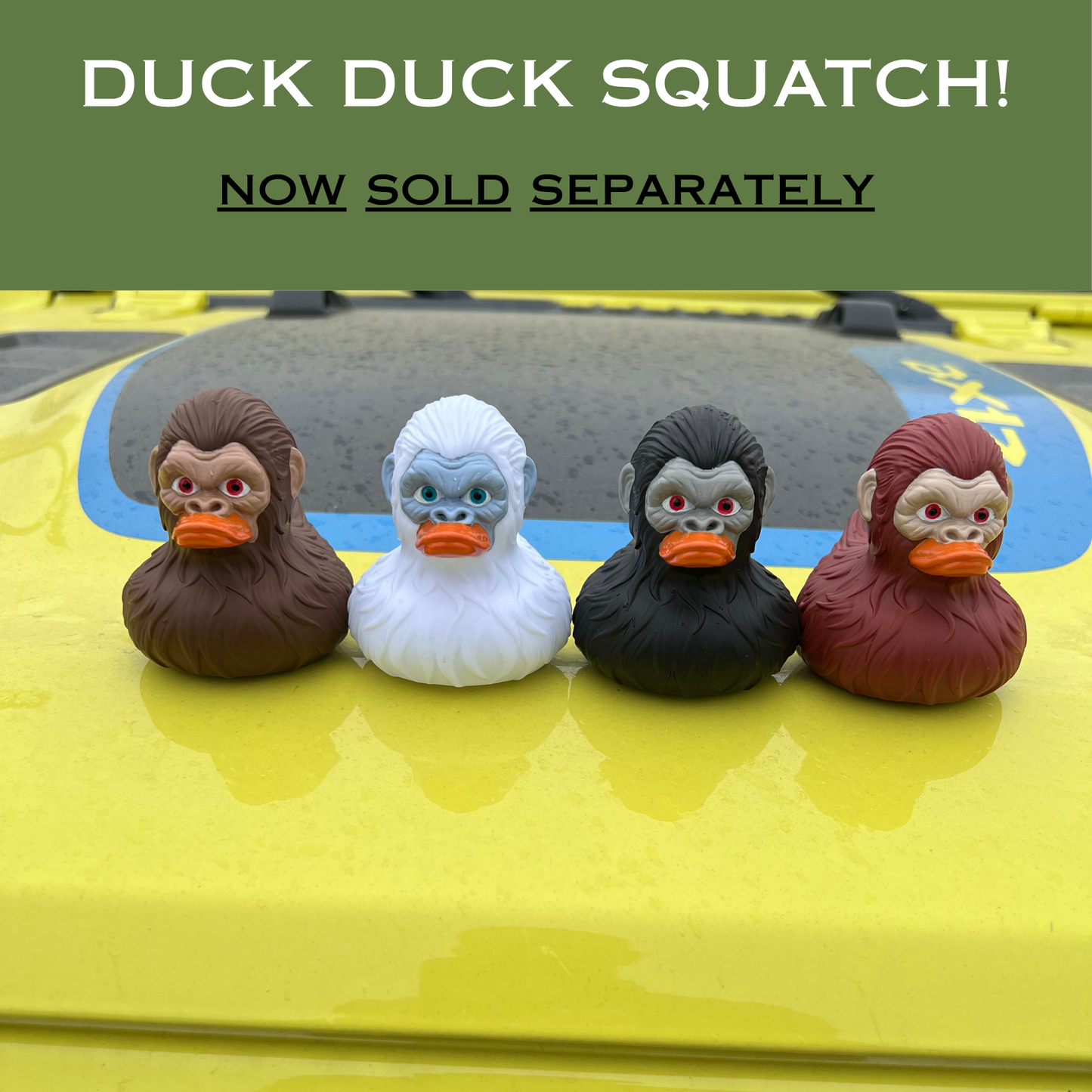Bigfoot Rubber Ducks for Jeeps - 1 Pack, 3 Inch Size, Black