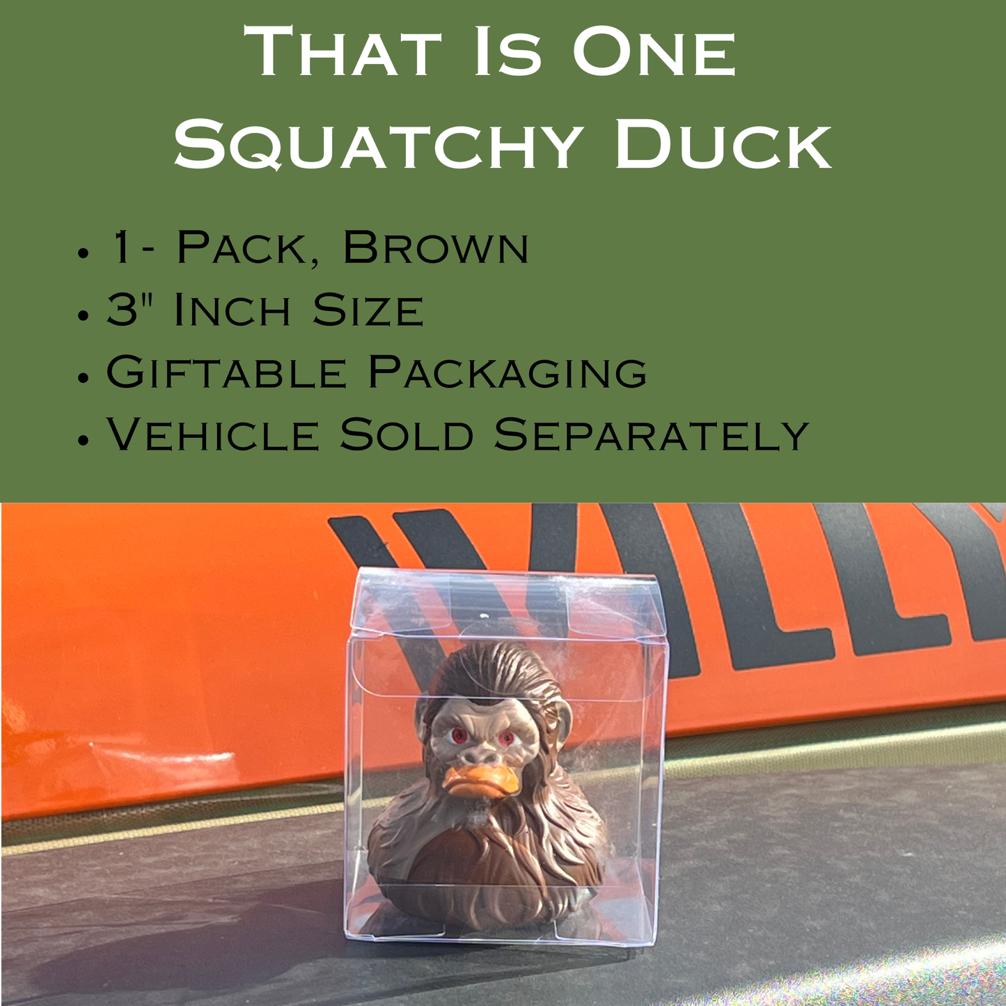 Bigfoot Rubber Ducks for Jeeps - 1 Pack, 3 Inch Size, Brown