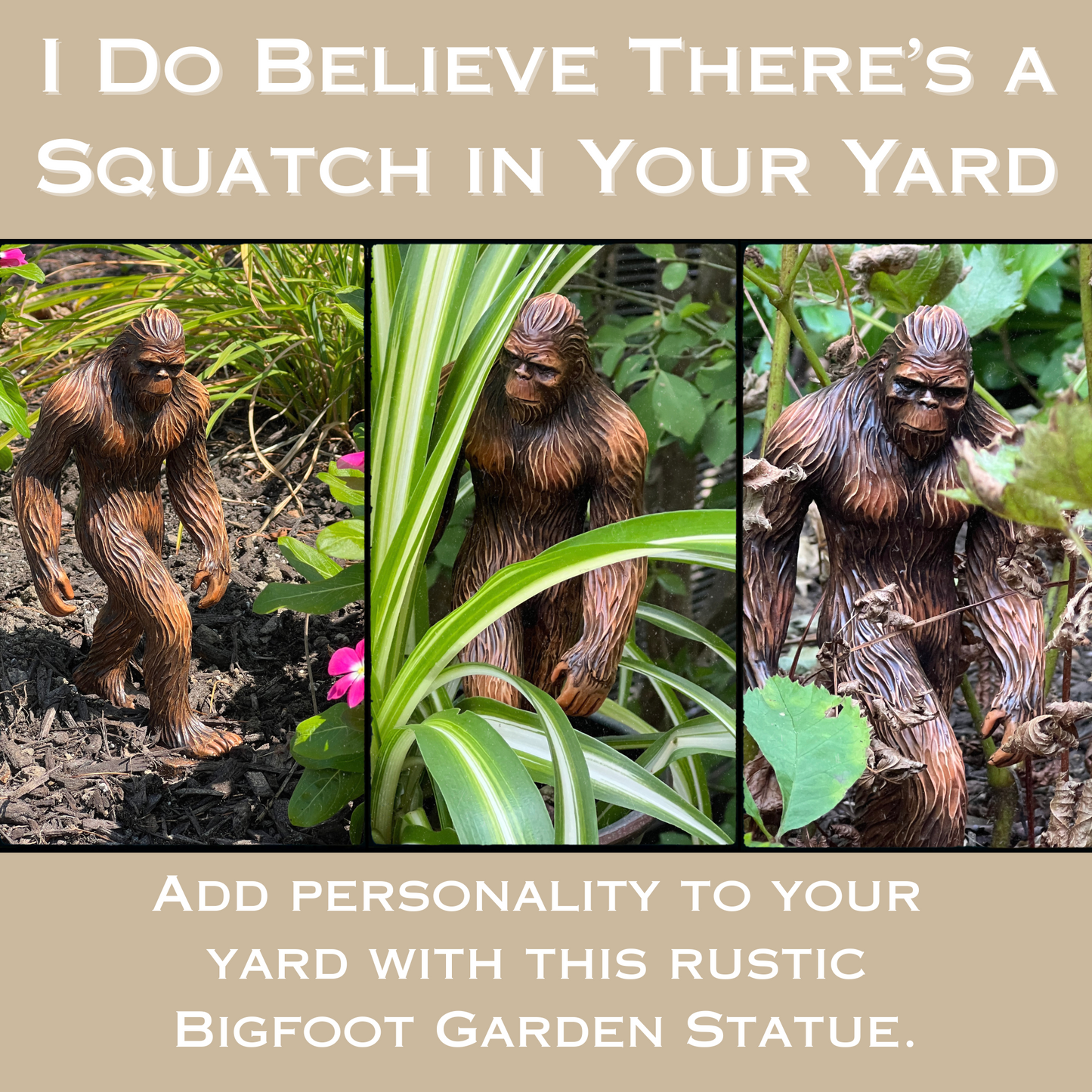 Bigfoot Indoor/Outdoor Garden Statue, 8.5 inches tall