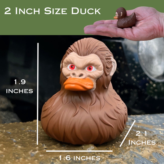 Bulk Bigfoot Rubber Ducks, 2 Inch Size, Multi Color, 12-Pack