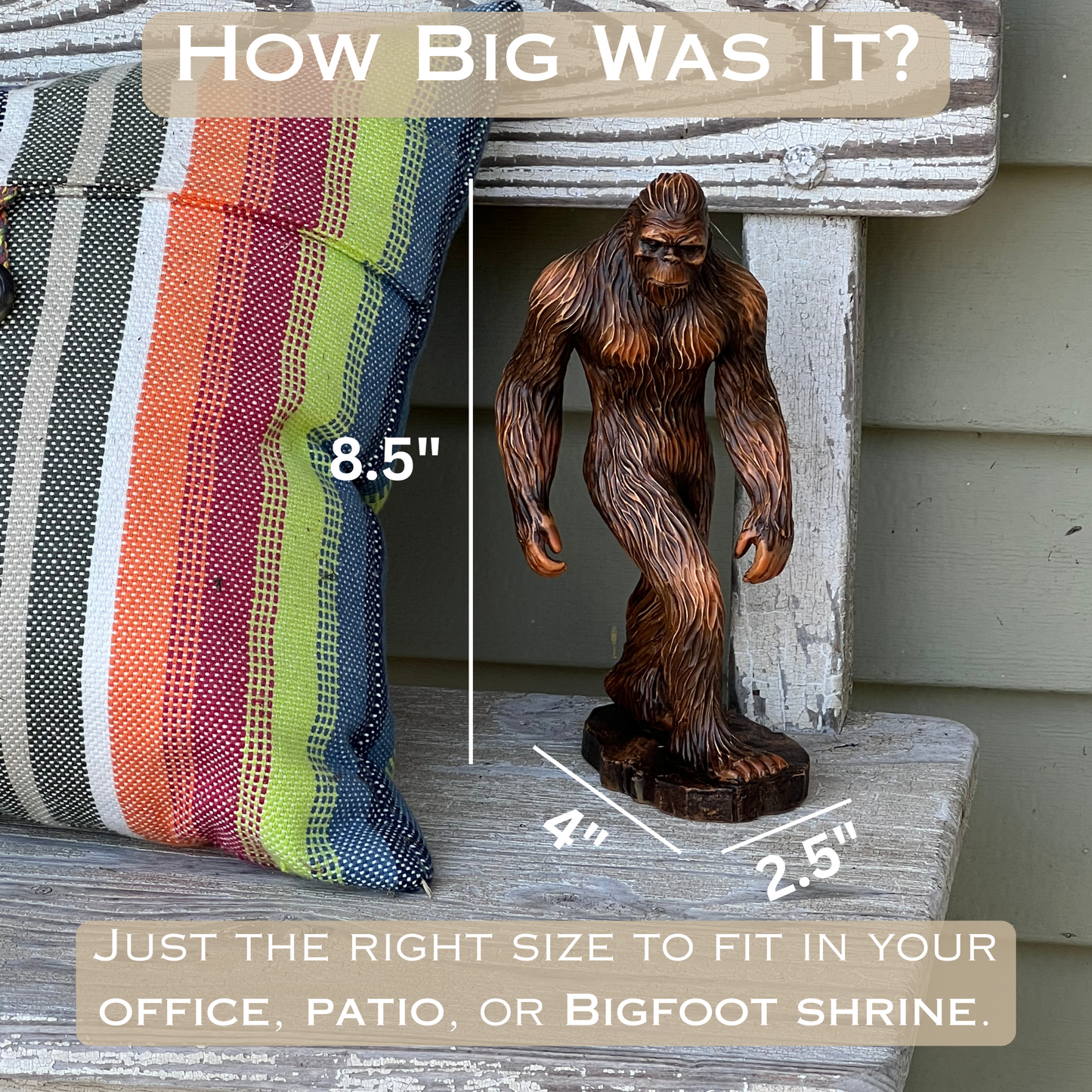 Bigfoot Indoor/Outdoor Garden Statue, 8.5 inches tall