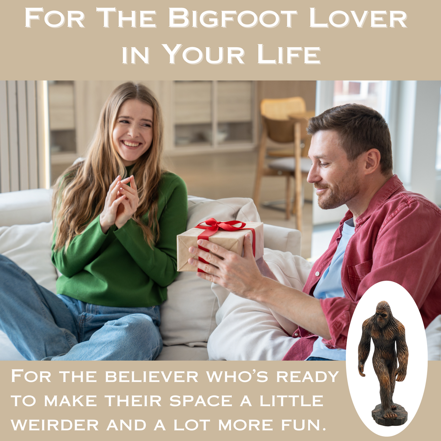 Bigfoot Indoor/Outdoor Garden Statue, 8.5 inches tall