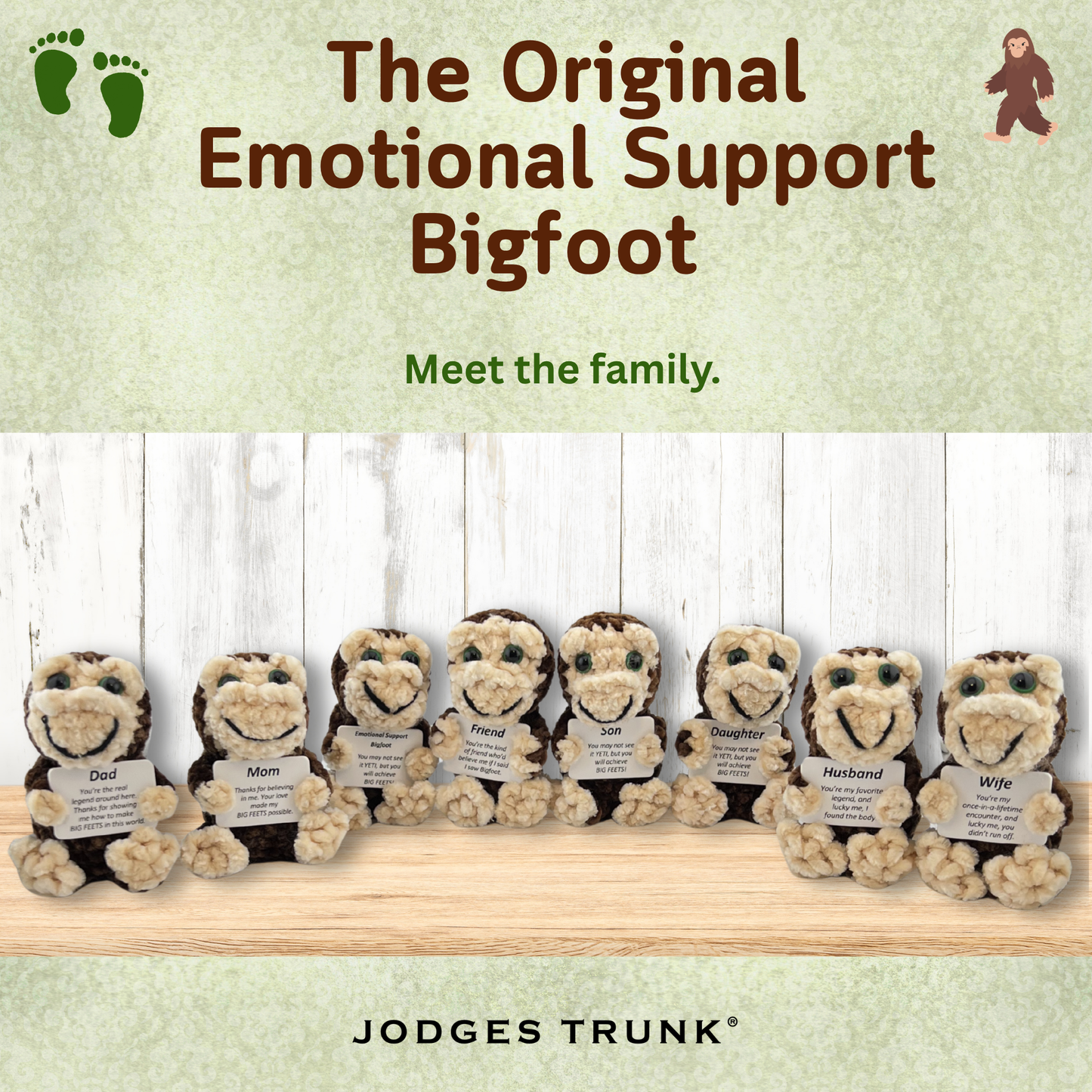 Positive Bigfoot Crochet Doll for Son