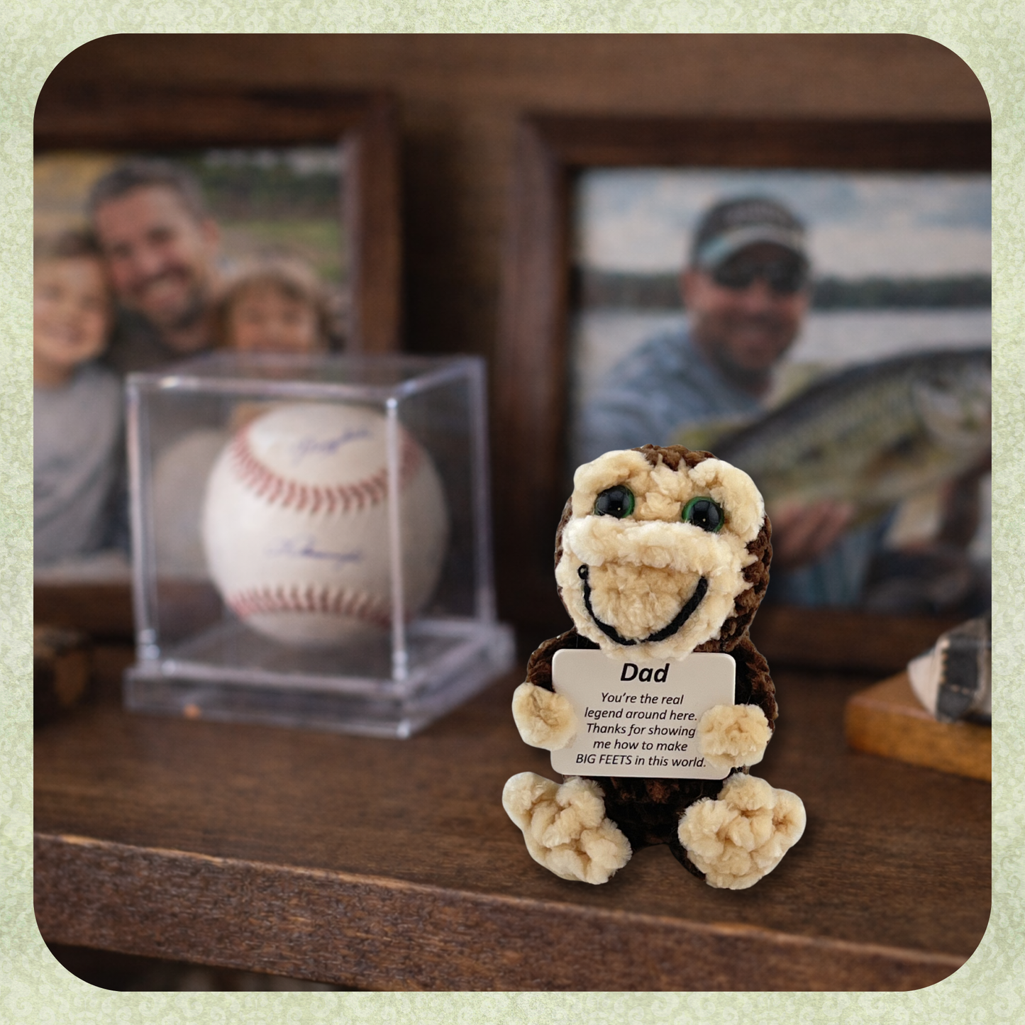 Positive Bigfoot Crochet Doll for Dad