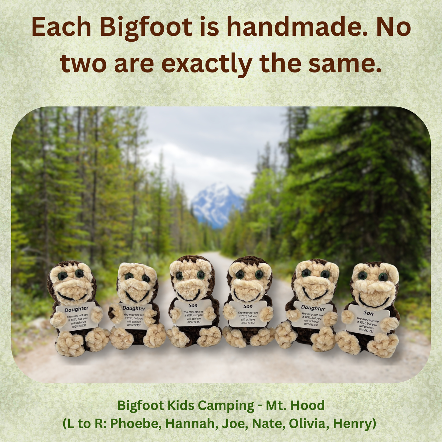 Positive Bigfoot Crochet Doll for Daughter