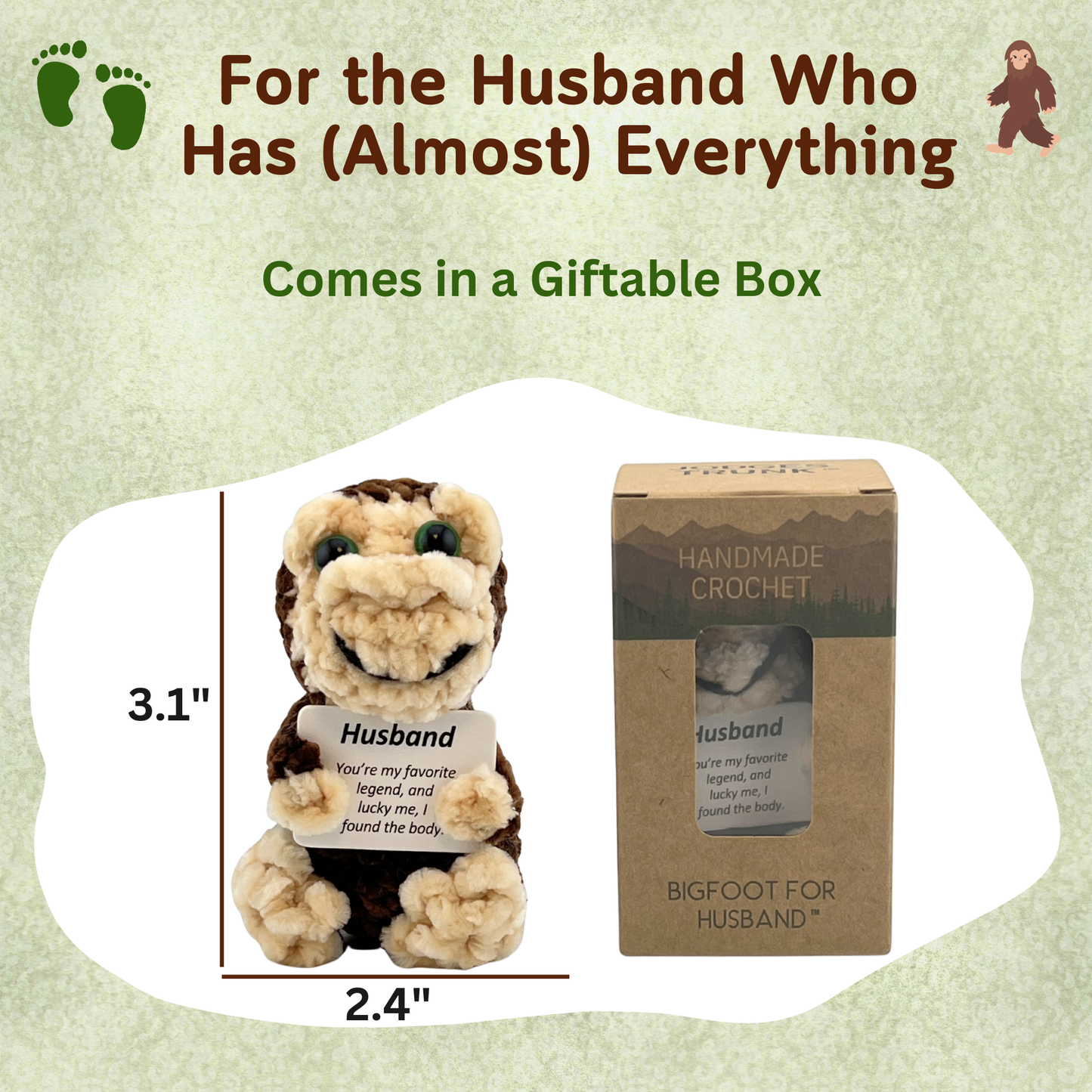 Positive Bigfoot Crochet Doll for Husband