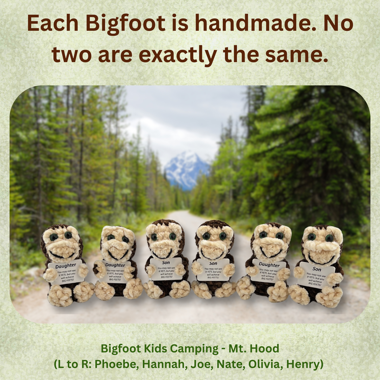 Positive Bigfoot Crochet Doll for Son
