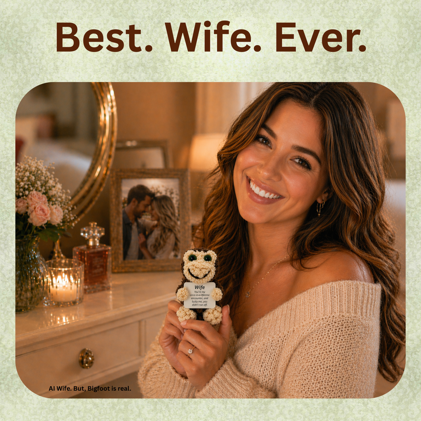 Positive Bigfoot Crochet Doll for Wife