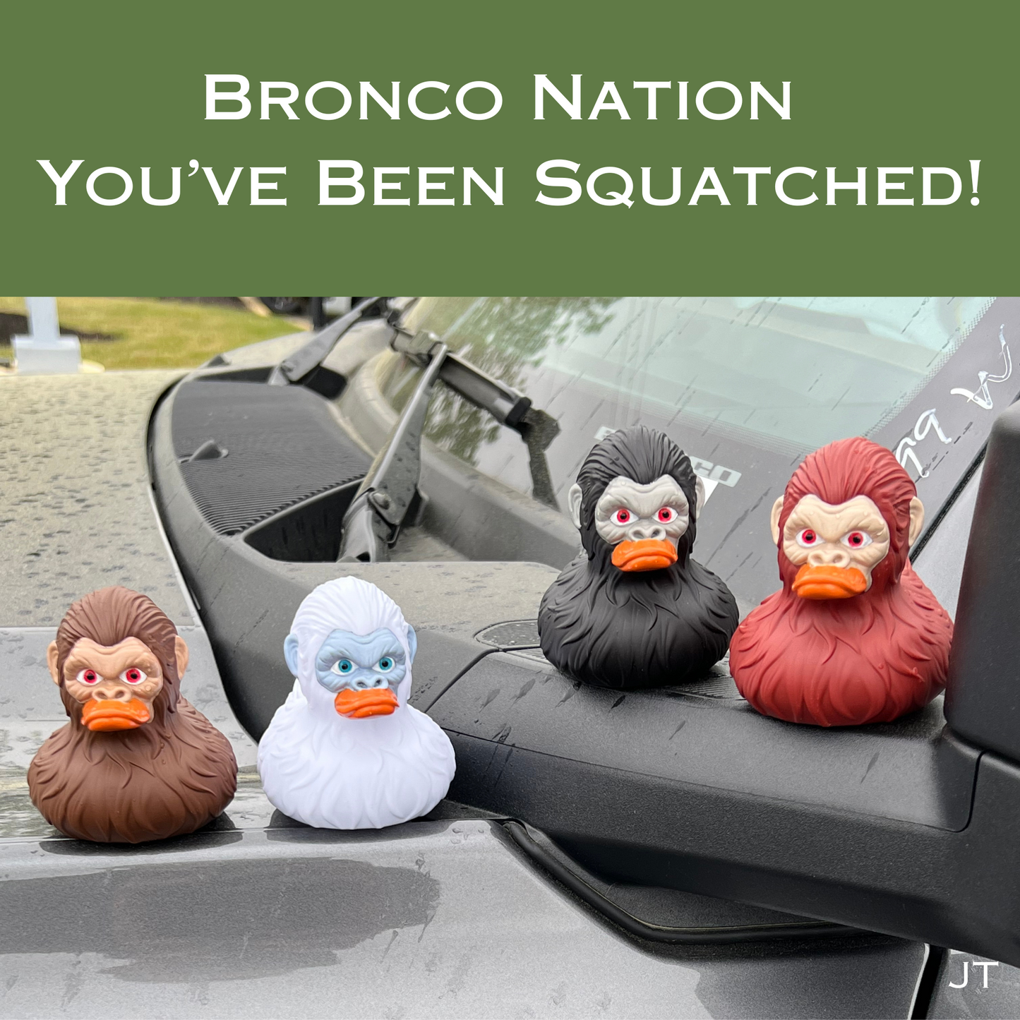 Bigfoot Rubber Ducks for Jeeps - 4 Pack, 3 Inch Size