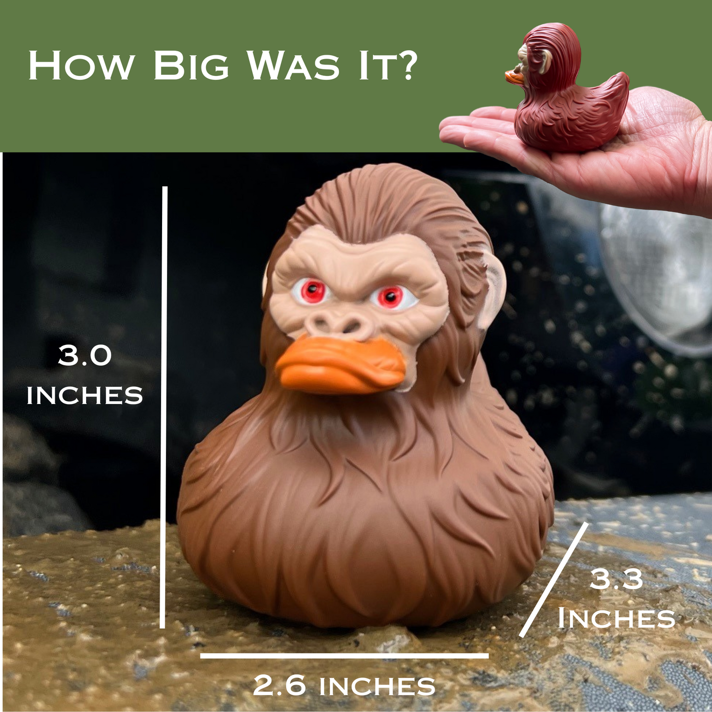 Bigfoot Rubber Ducks for Jeeps - 4 Pack, 3 Inch Size