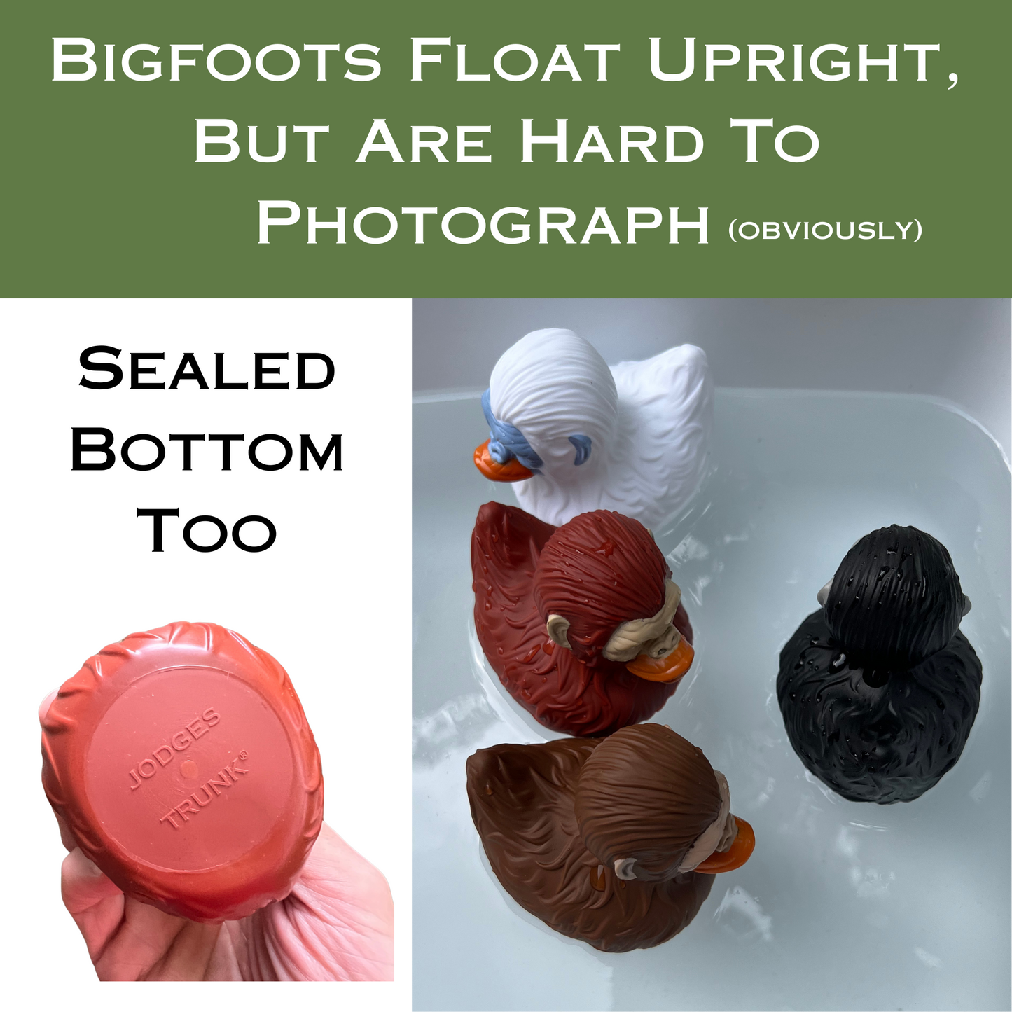 Bigfoot Rubber Ducks for Jeeps - 4 Pack, 3 Inch Size