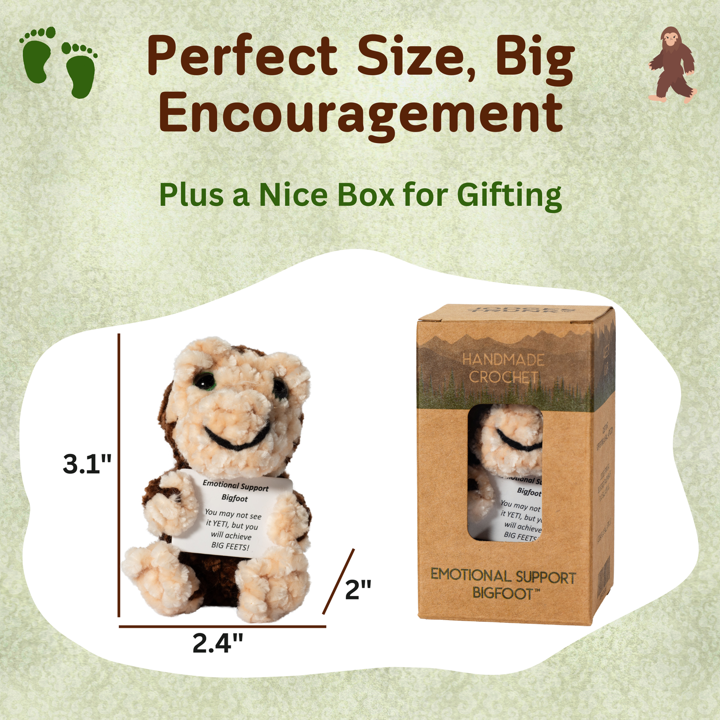 Emotional Support Bigfoot Crochet Doll