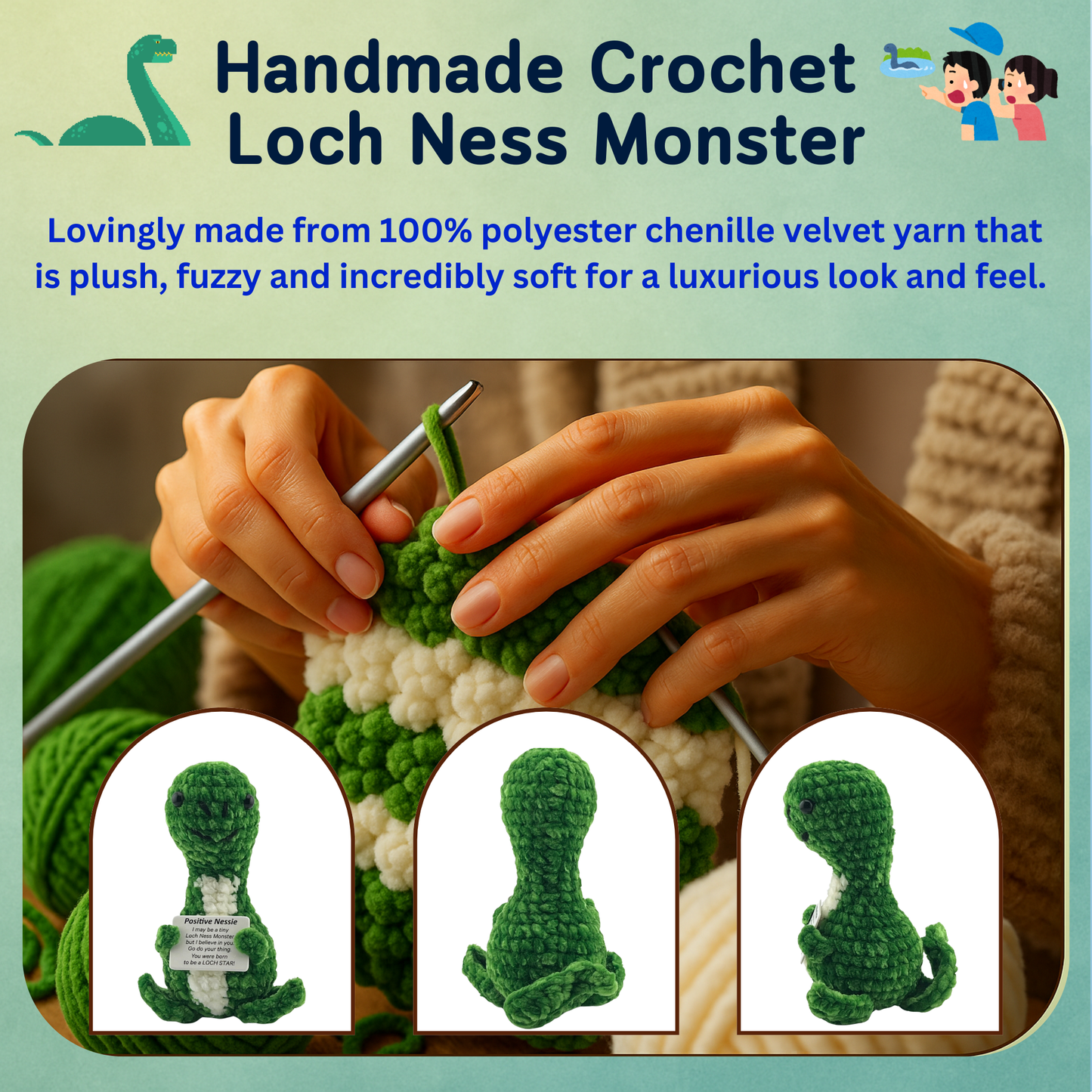 Positive Nessie Crochet Doll