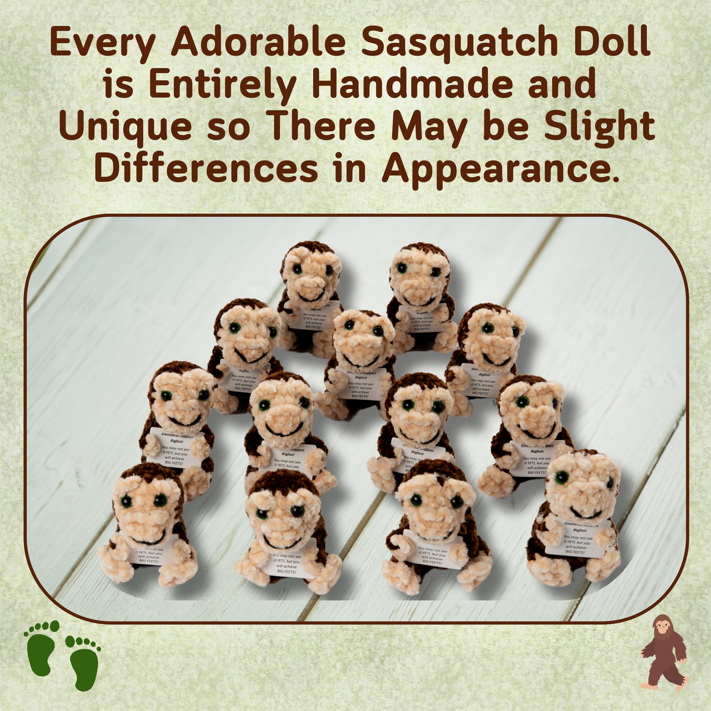 Emotional Support Bigfoot Crochet Doll