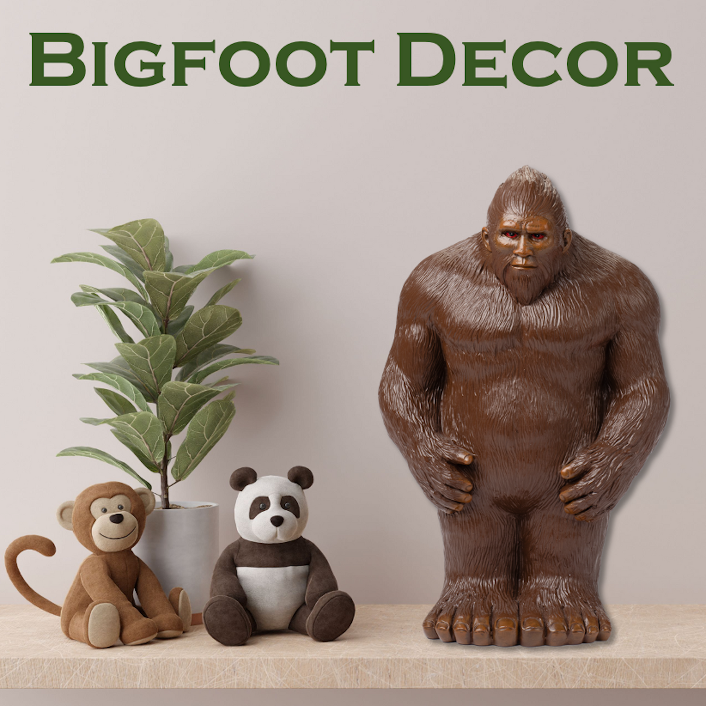 Bigfoot Statue Piggy Bank for Adults, Brown