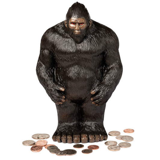 (2nd Chance) Bigfoot Statue Piggy Bank for Adults, Black